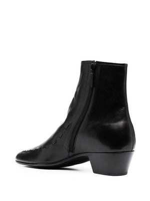 SAINT LAURENT Classic Black Leather Boots for Men