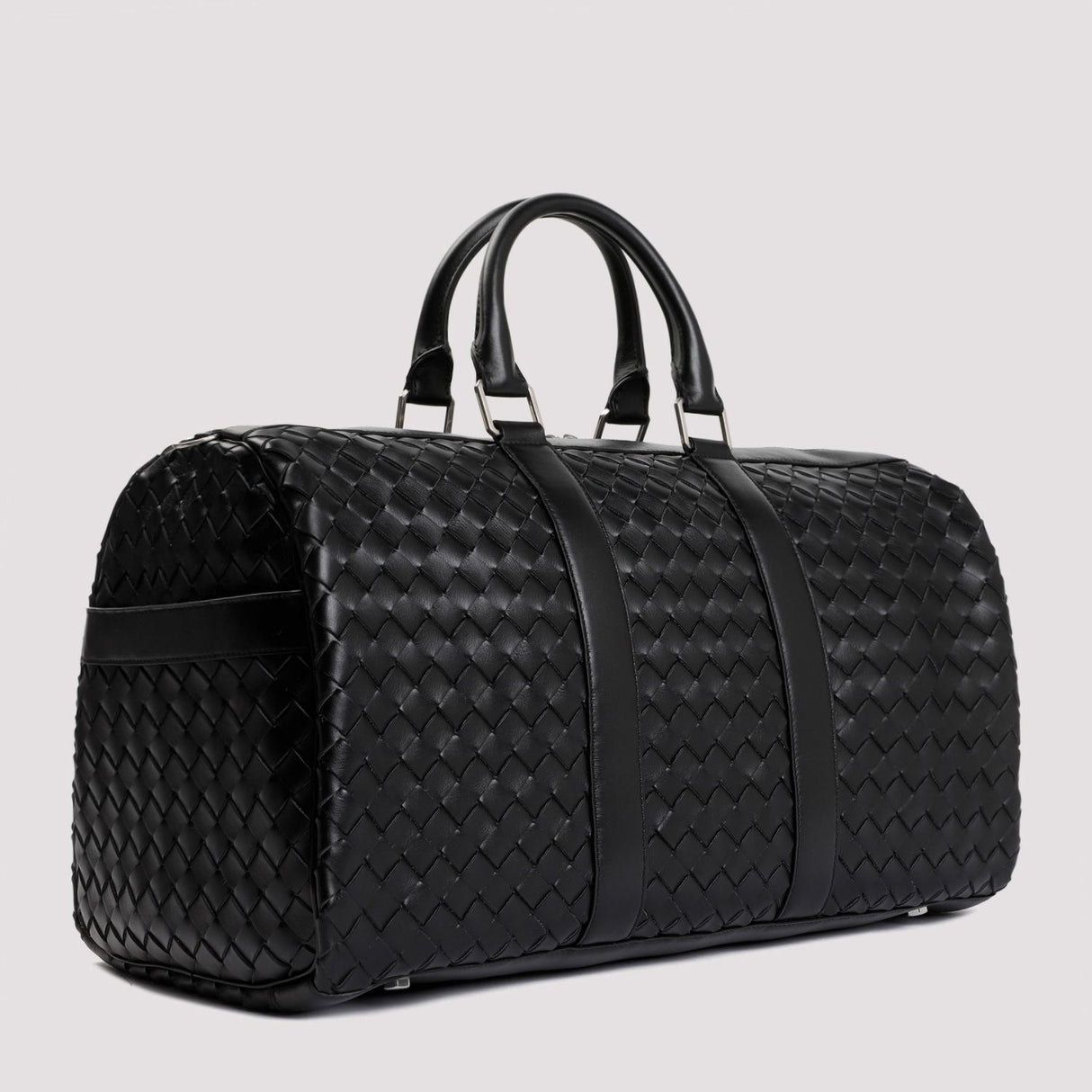 BOTTEGA VENETA Classic Intrecciato Duffle Handbag - Black