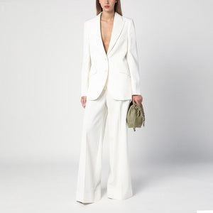 STELLA MCCARTNEY Classic Ivory Wool Single-Breasted Jacket