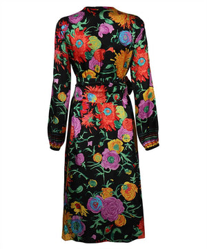 GUCCI Floral Print Women's Dress - Adjustable Waist Belt, 100% Silk - FW22 Collection