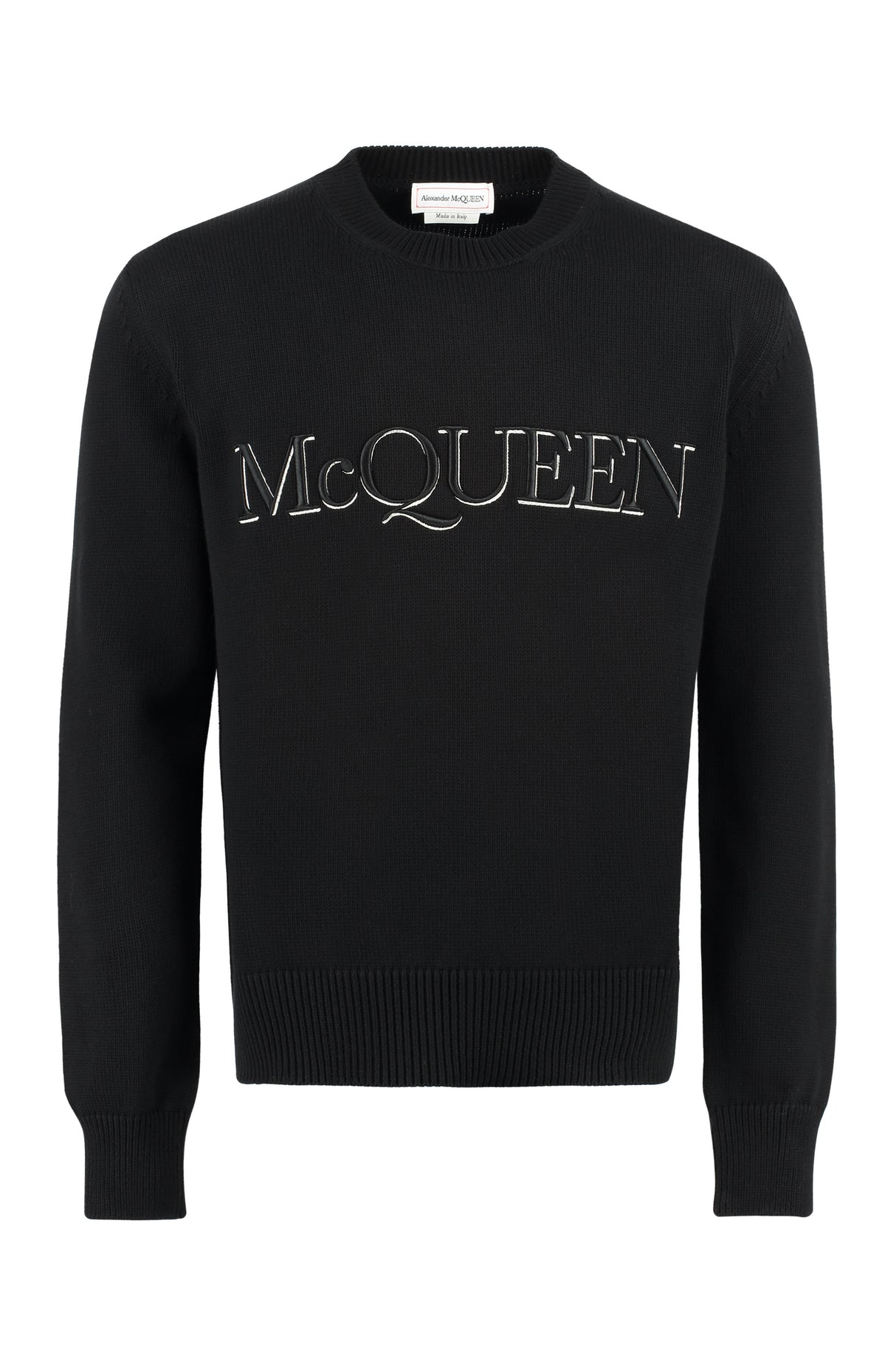 ALEXANDER MCQUEEN สเวตเตอร์คอกลมสีดำ สำหรับผู้ชาย