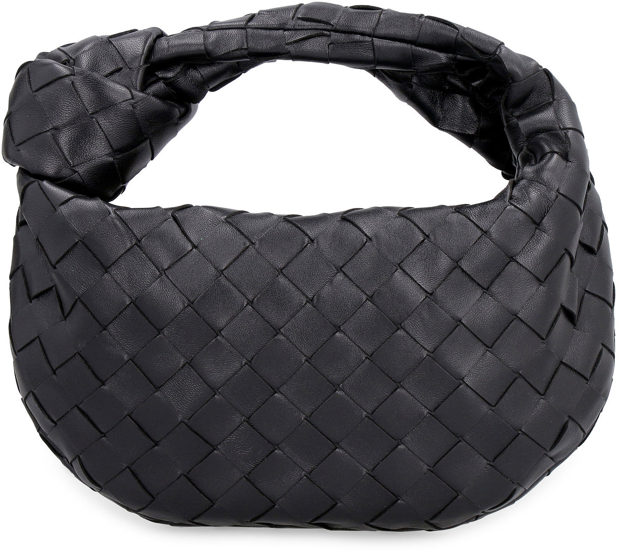 BOTTEGA VENETA Mini Jodie Black Leather Crossbody Handbag for Women - 28cm W x 23cm H x 8cm D