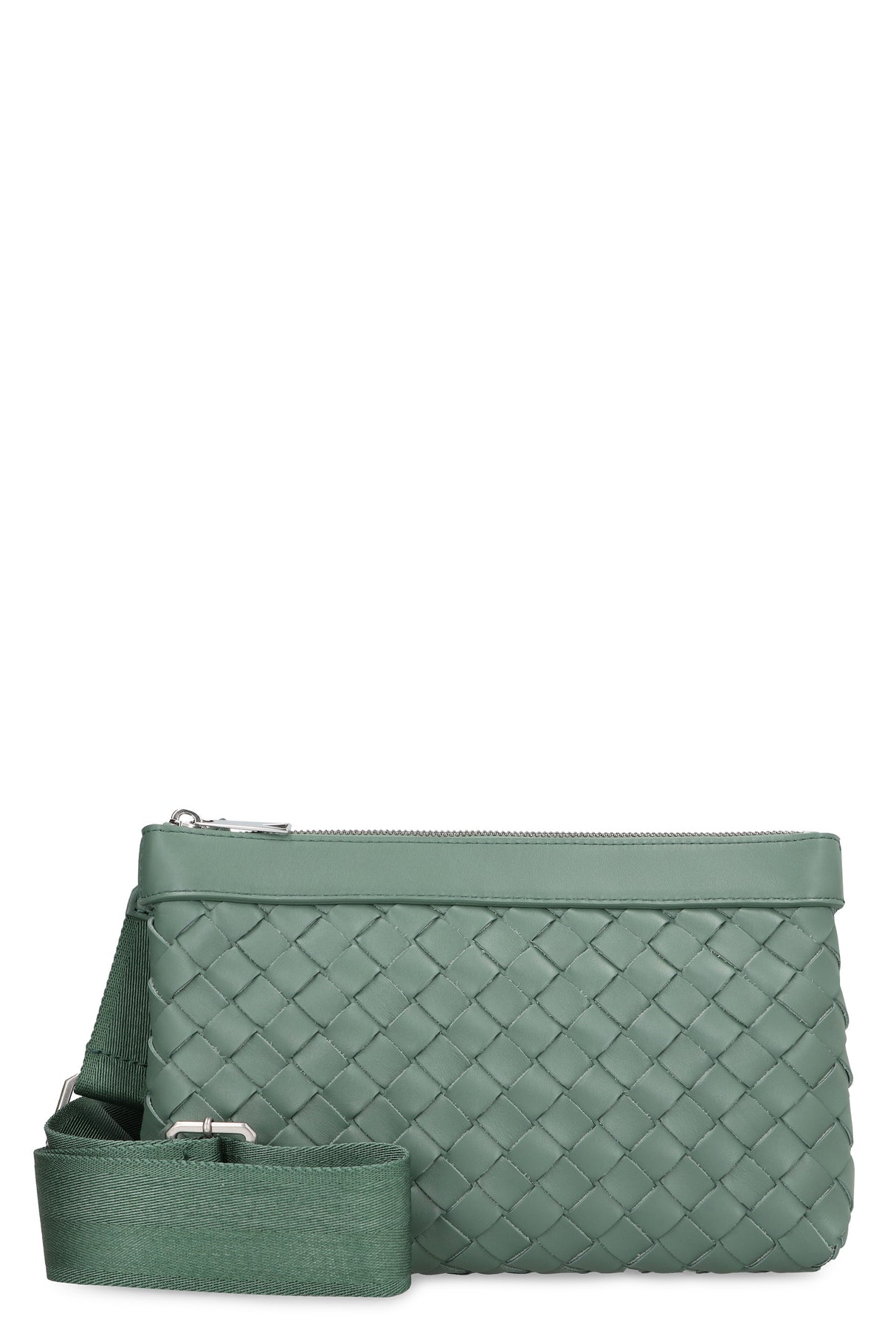Intrecciato Leather Crossbody Handbag for Men - SS24 Collection