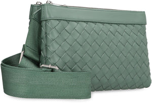 BOTTEGA VENETA Green Intrecciato Duo Crossbody Handbag for Men