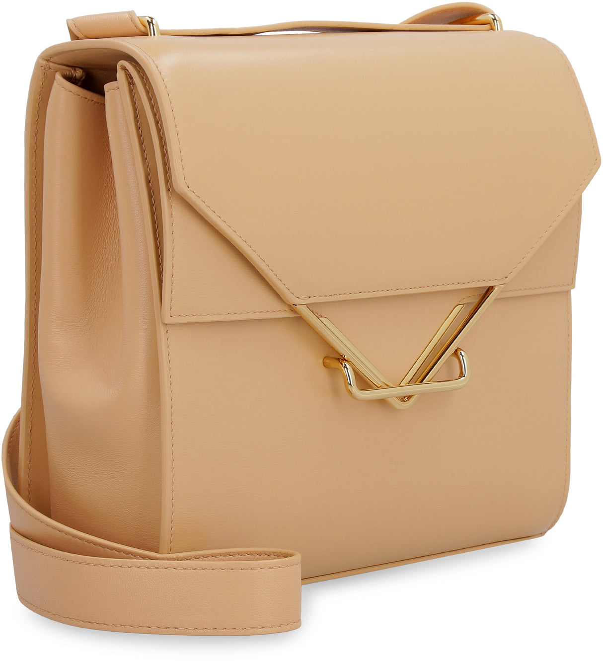 Beige Leather Crossbody Handbag for Women - Spring/Summer 2024 Collection