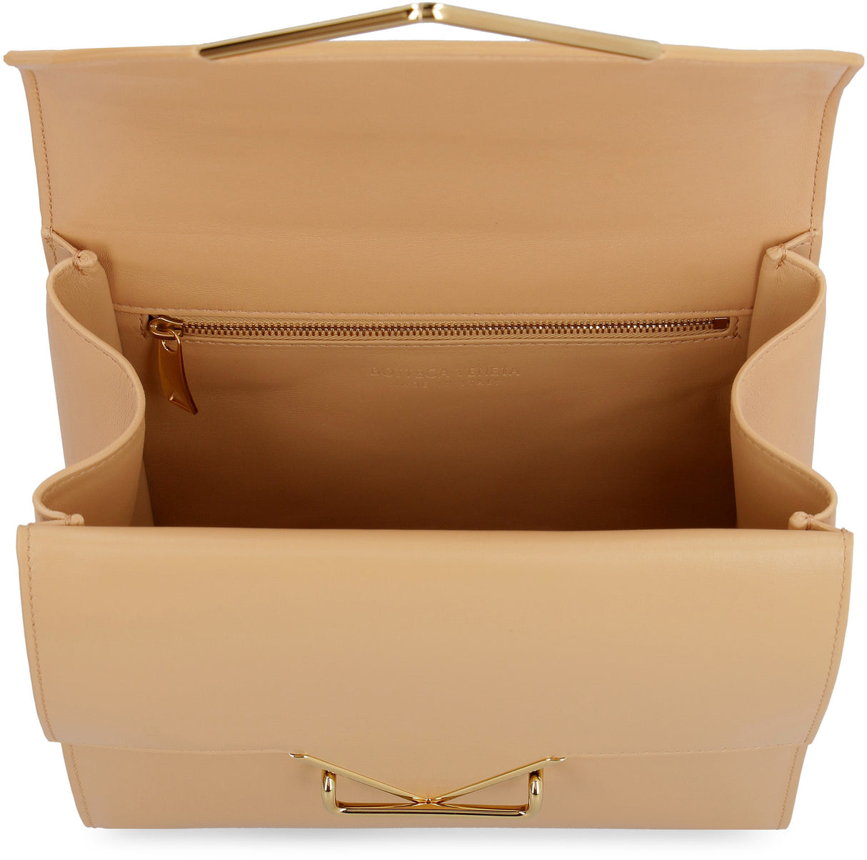 Beige Leather Crossbody Handbag for Women - Spring/Summer 2024 Collection