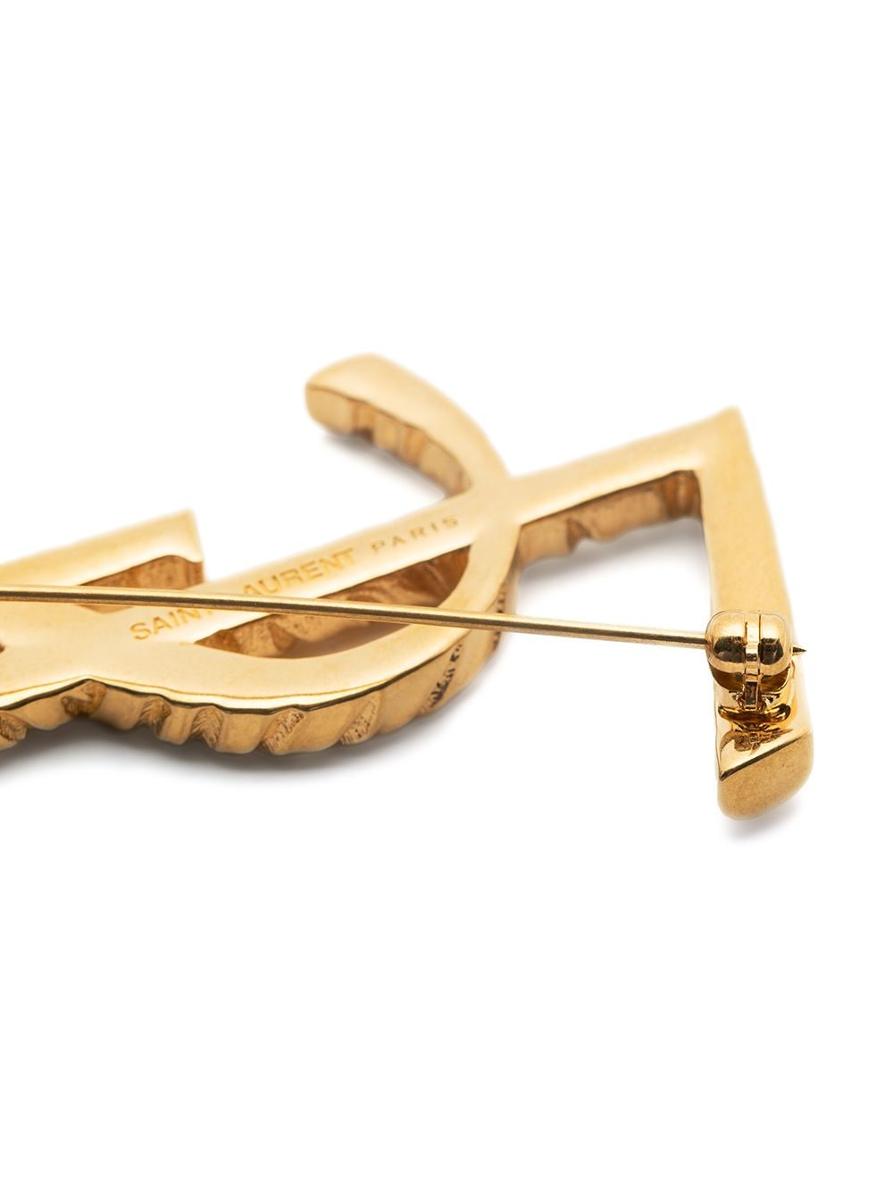 SAINT LAURENT Elegant Brass Brooch