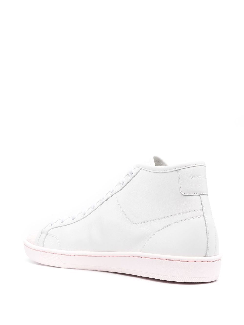 Men's White and Pink Calf Leather Sneakers - SS22 Collection