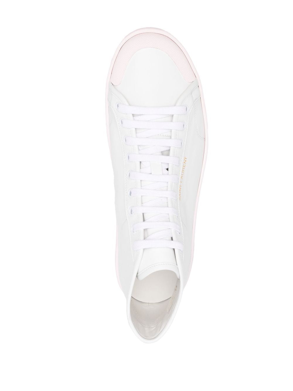 Men's White and Pink Calf Leather Sneakers - SS22 Collection