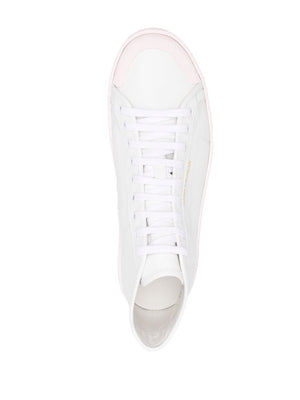 SAINT LAURENT White and Pink Sneakers for Men in Calf Leather - SS22 Collection