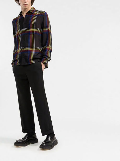 SAINT LAURENT Classic Plaid Shirt for Men - FW21 Collection