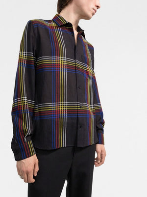 SAINT LAURENT Classic Plaid Shirt for Men - FW21 Collection