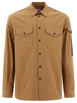 ALEXANDER MCQUEEN Men's Overshirt Jacket with Logo Detail - Brown