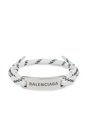 BALENCIAGA Classic White and Black Plate Bracelet
