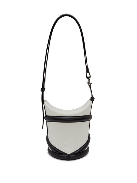 The Curve Small Shoulder and Crossbody Bag in Soft Ivory and Black