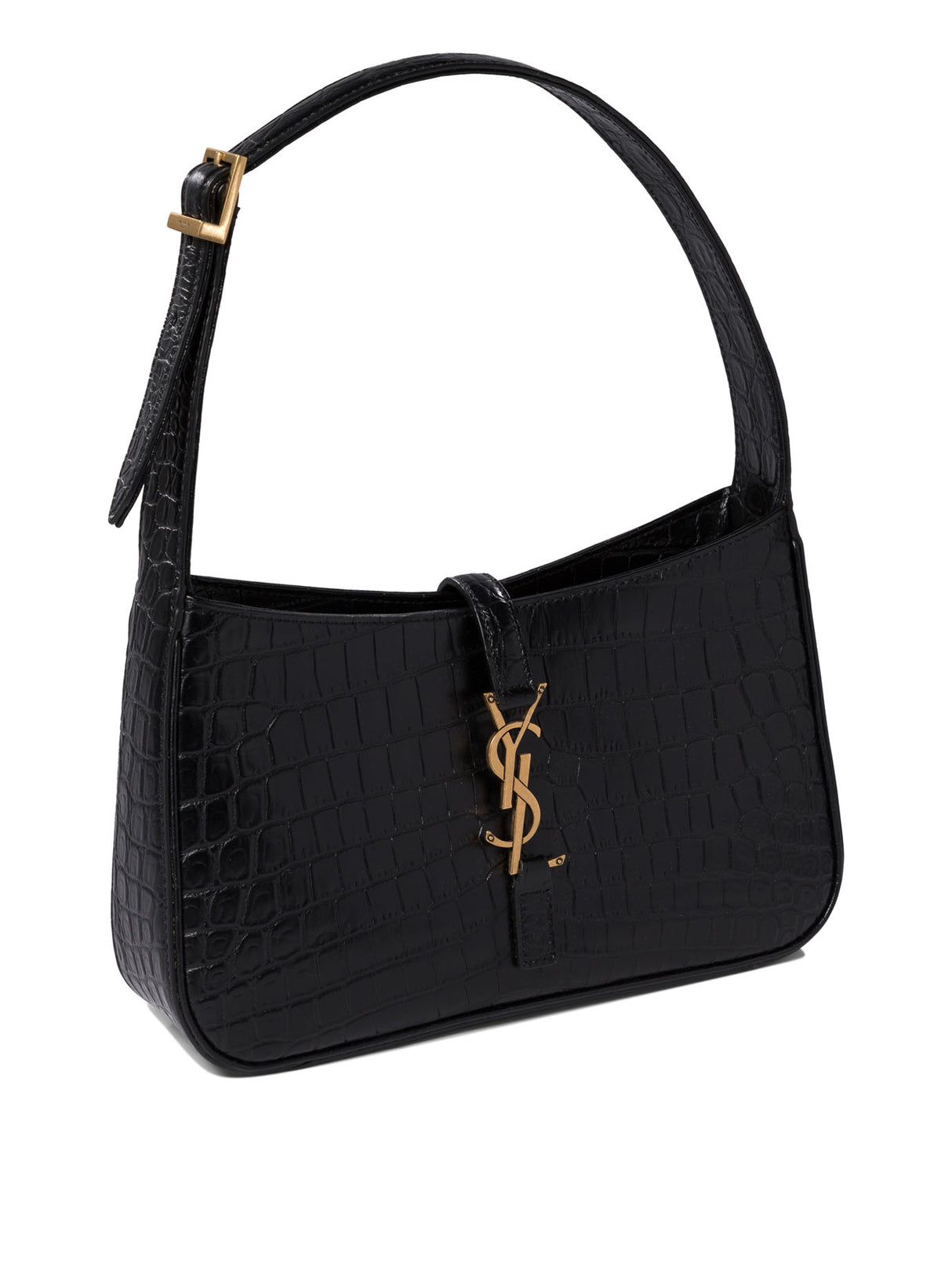 SAINT LAURENT Crocodile Print Mini Shoulder Handbag