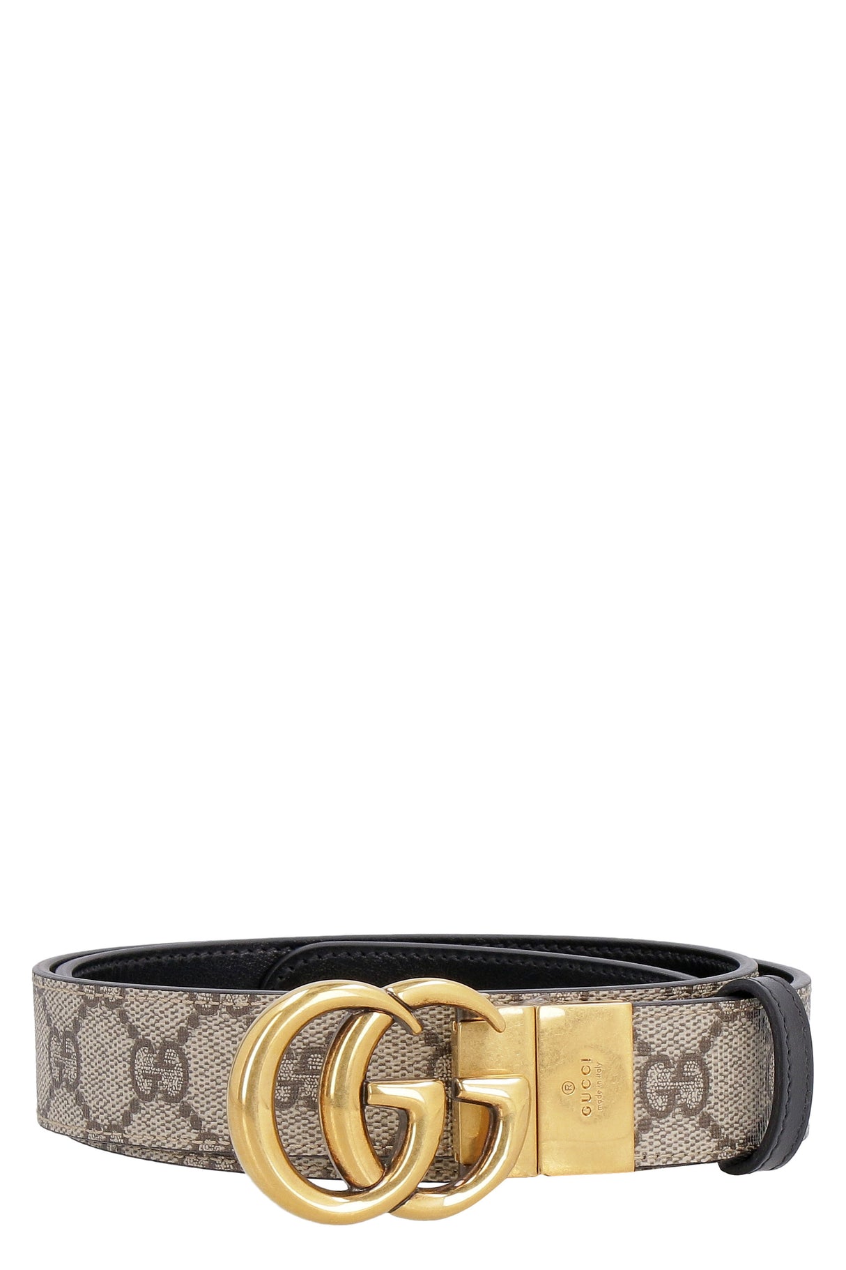 Reversible Belt - Gold-Tone Buckle, GG Supreme Fabric and Smooth Leather, 3 cm Belt Height