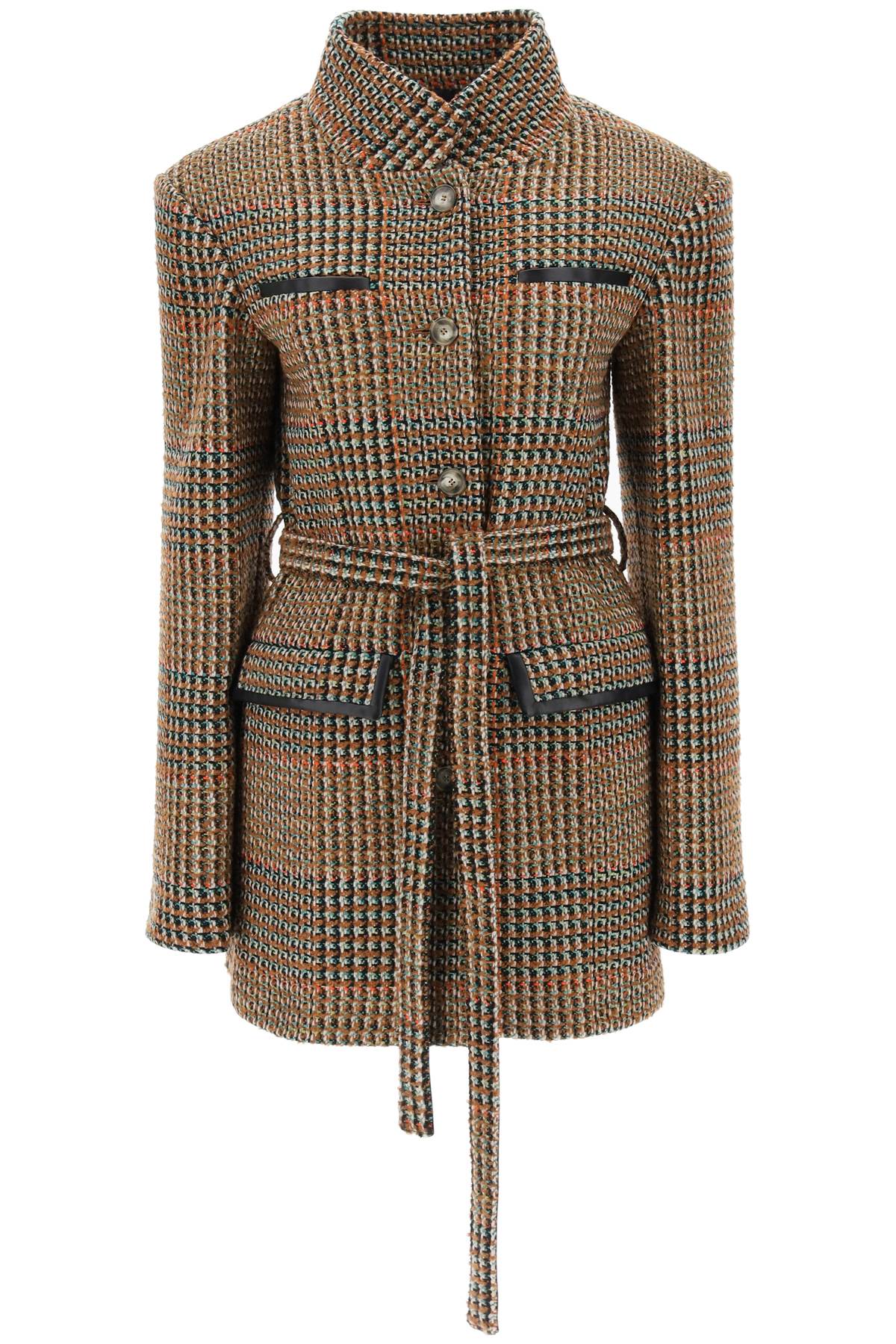 Áo khoác Tweed Wool-Blend nữ màu sắc pha trộn khác nhau