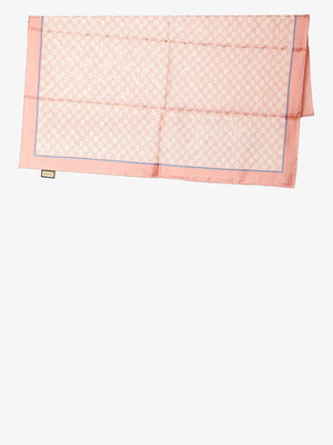 GUCCI Elegant Pink Silk Scarf 90x90 cm with Signature Prints