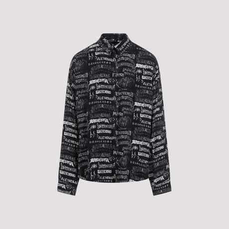 BALENCIAGA Men's Black Viscose Shirt for SS24