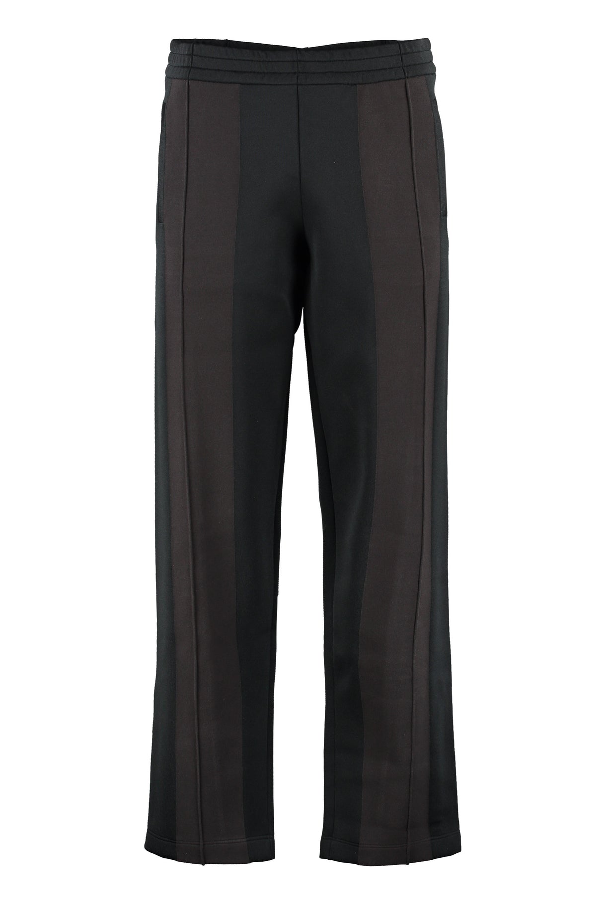 Black Technical Fabric Pants with Extendable Side Zipper