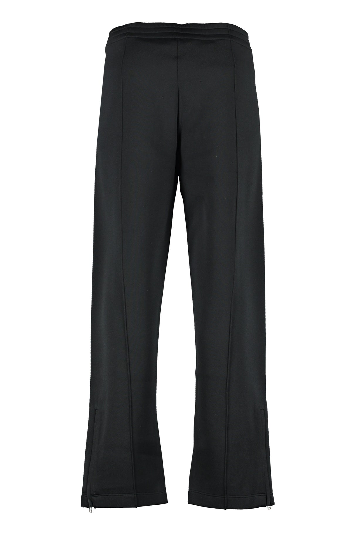 Black Technical Fabric Pants with Extendable Side Zipper