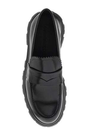 ALEXANDER MCQUEEN Sophisticated and Edgy Brushed Leather Loafers for Women