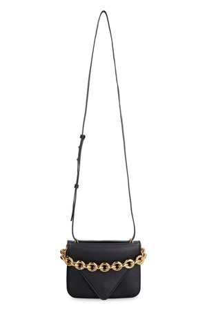 BOTTEGA VENETA Black Leather Envelope Handbag for Women - Smooth Calfskin, Gold-Tone Hardware, Adjustable Strap - FW21