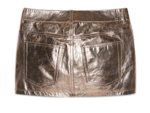 SAINT LAURENT Pink Leather Skirt for Women - FW21 Collection