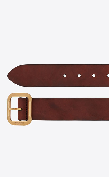 SAINT LAURENT Luxury Calf Skin Belt in Aged N.Trea - 2350