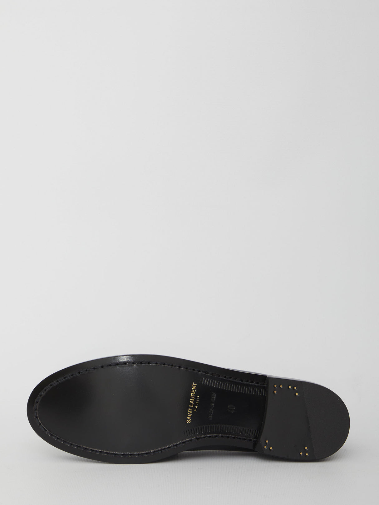 SAINT LAURENT Black Patent Leather Loafer for Men - SS24 Collection