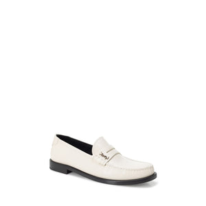 SAINT LAURENT Women's Leather Loafers - Neutral Moccasins for SS24