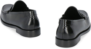 SAINT LAURENT Stylish Black Leather Moccasins for Women