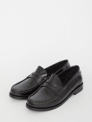 SAINT LAURENT Stylish Black Leather Moccasins for Women