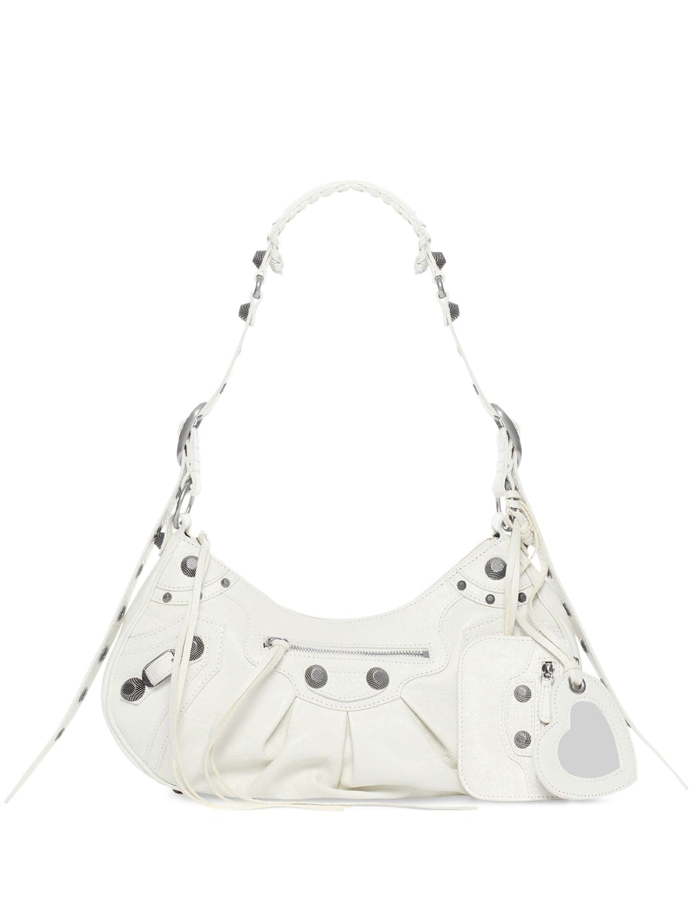 BALENCIAGA Mini Leather Crossbody Handbag with Decorative Metal Accents