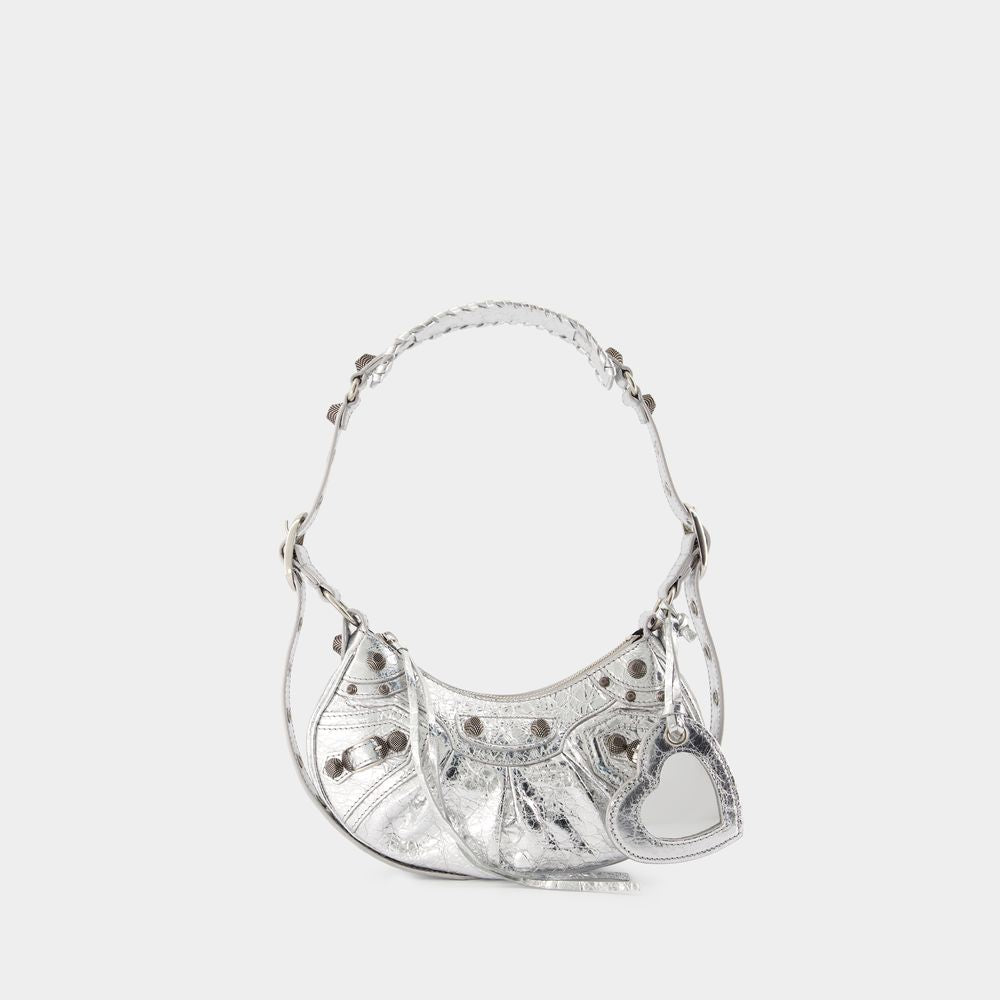 BALENCIAGA Mini Silver Crossbody Bag XS