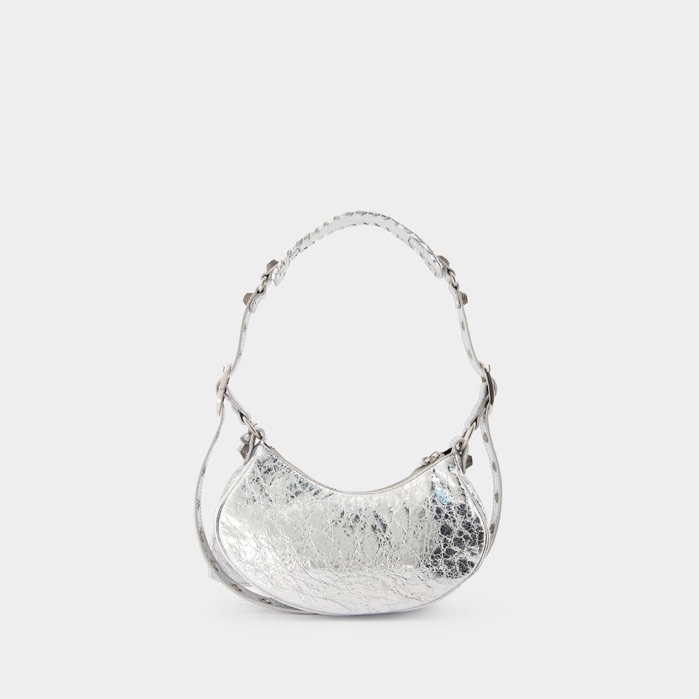 BALENCIAGA Mini Silver Crossbody Bag XS