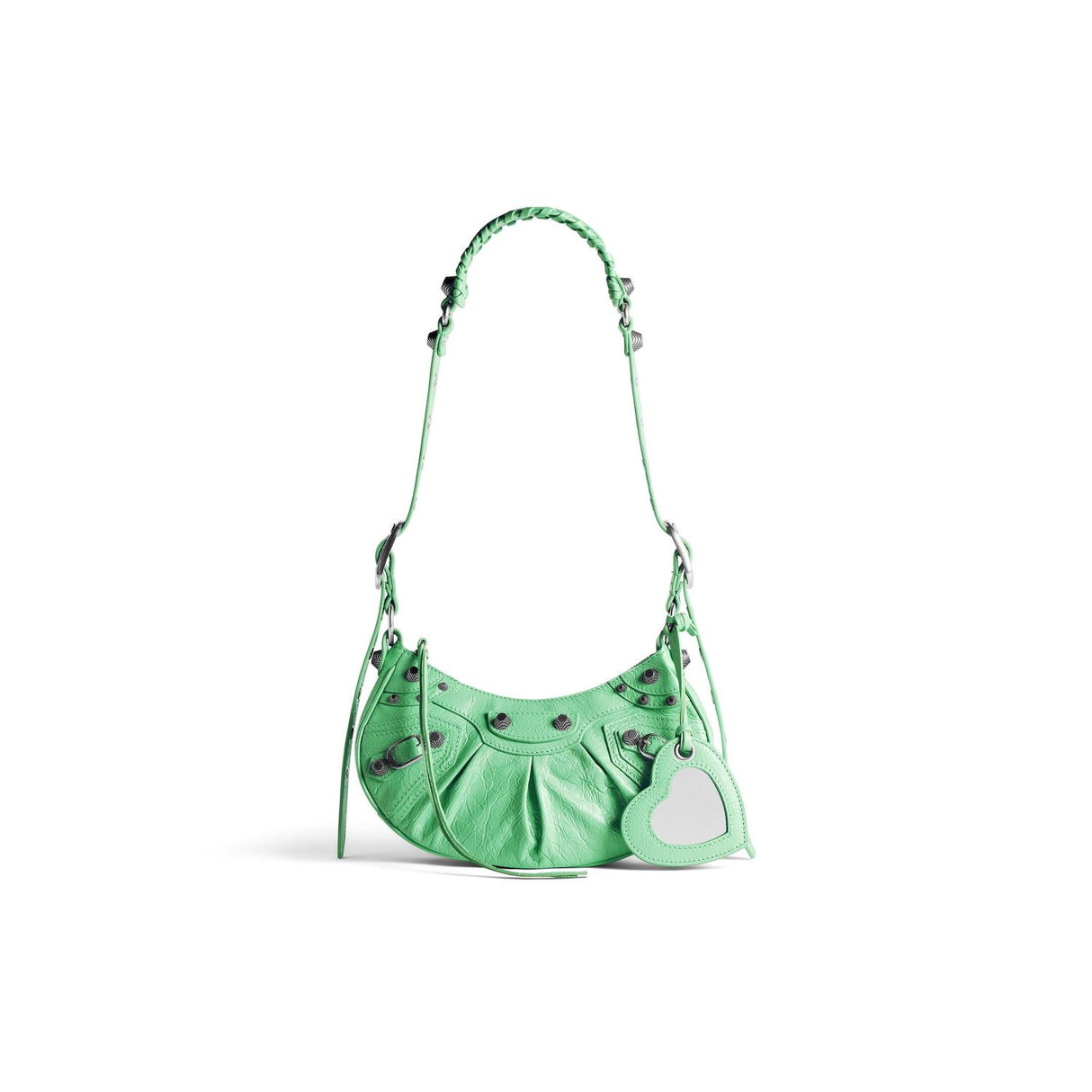 BALENCIAGA Adjustable Shoulder Strap Handbag in Light Green Lambskin for Women