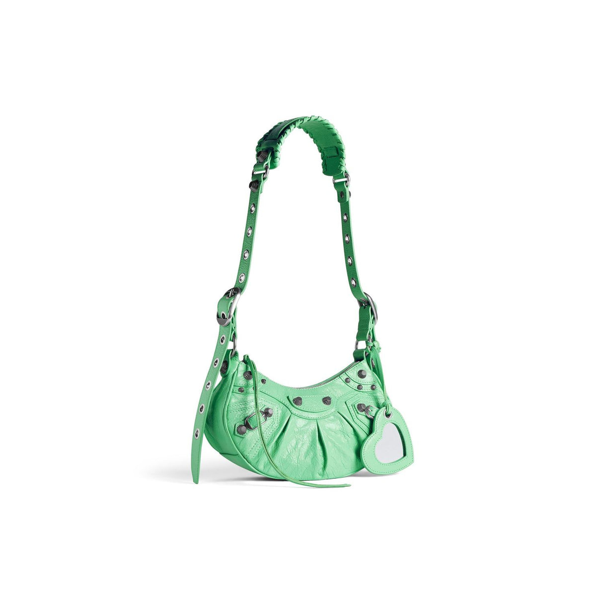 BALENCIAGA Adjustable Shoulder Strap Handbag in Light Green Lambskin for Women