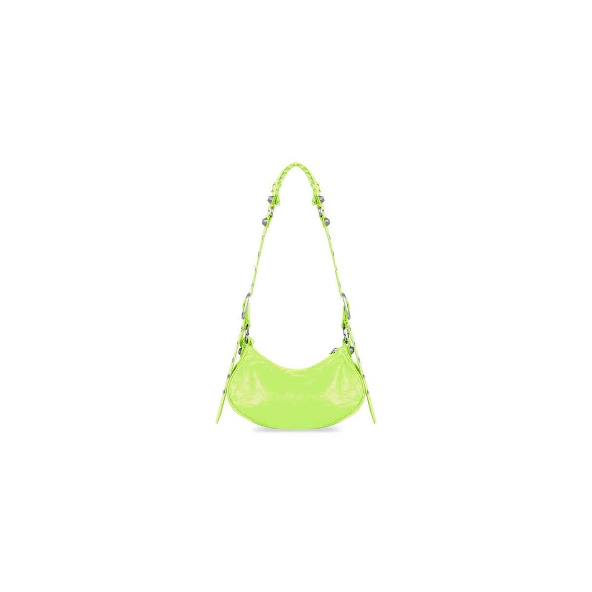 Neon Yellow Crossbody Handbag (in 100% Lambskin Leather) with Detachable Pouch and Mirror