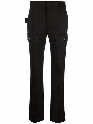 Black Slit Hem Cargo Pants for Women - FW21 Collection