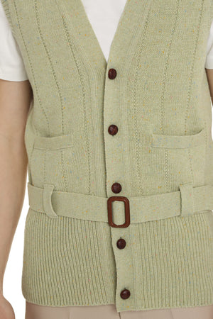 GUCCI Green Knit Wool Vest for Men - SS22 Collection