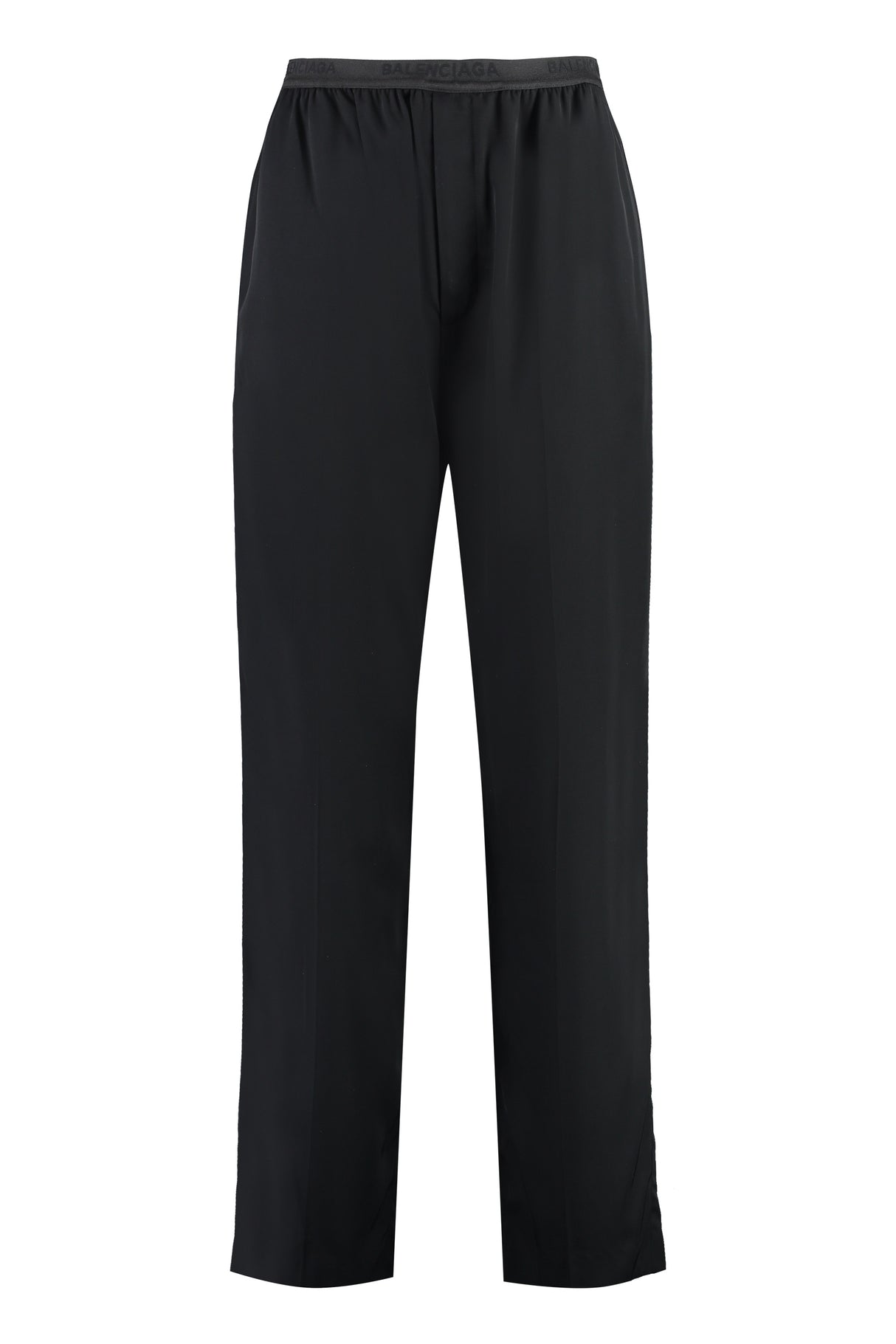 Black Elastic Waist Trousers for Men - FW23 Collection