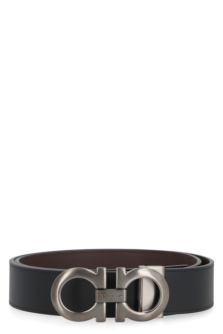 Ferragamo Reversible Leather Belt - Classic & Versatile 3.5 cm Width