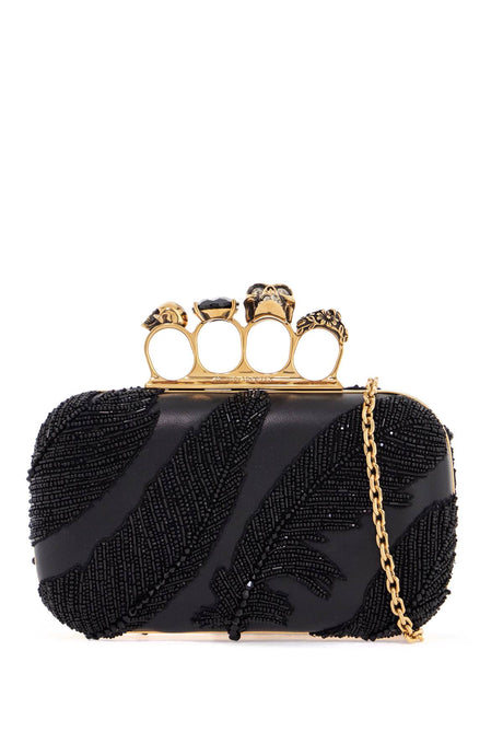 ALEXANDER MCQUEEN Mini Knuckle Clutch with Embellished Handle