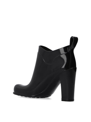 BOTTEGA VENETA Glossy Square Toe Ankle Boots with 9 cm Heel