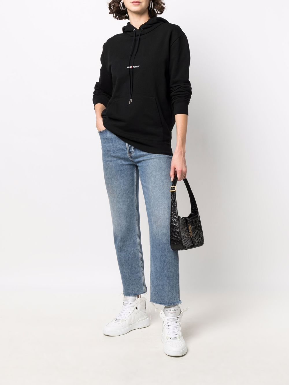 SAINT LAURENT Logo Print Sweatshirt for Women - Size S