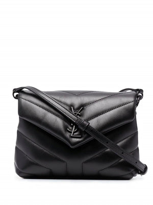 Black Leather Toy Loulou Matelassé Shoulder Bag