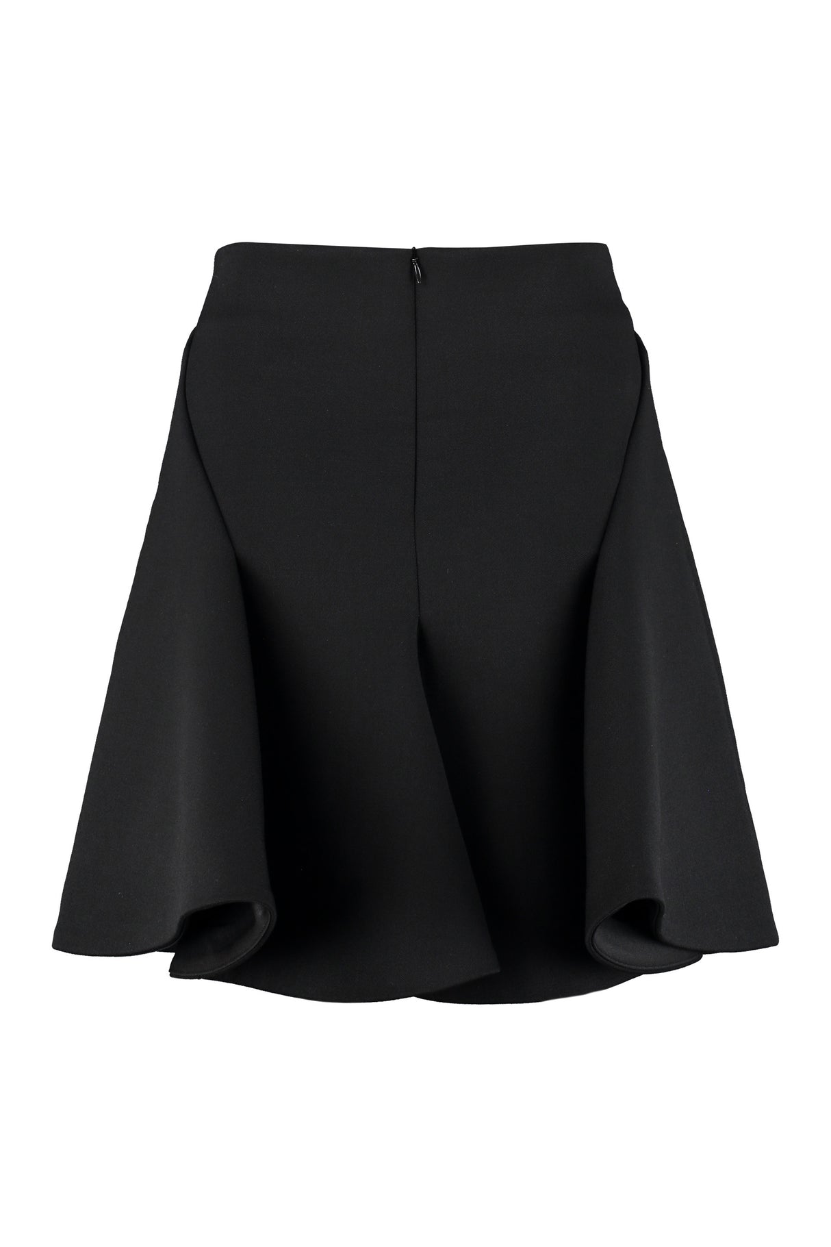 Black Wool Mini Skirt with Godet Construction - Salon 02 Collection 2021