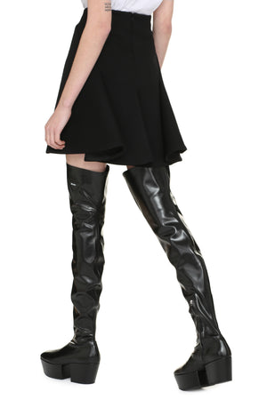 Black Wool Mini Skirt for Women from Salon 02 Collection